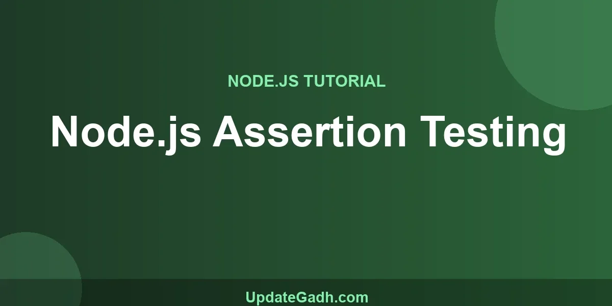 Node.js Assertion Testing