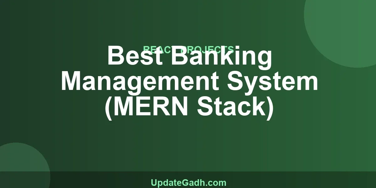Best Banking Management System (MERN Stack)