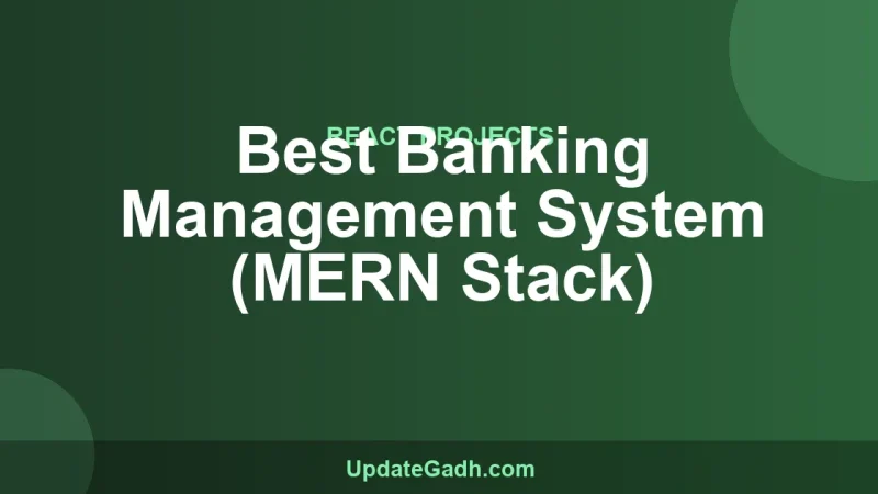 Best Banking Management System (MERN Stack)