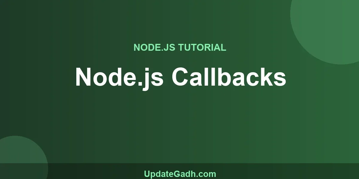 Node.js Callbacks