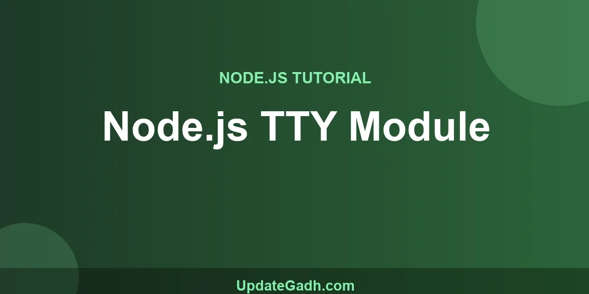 Node.js TTY Module