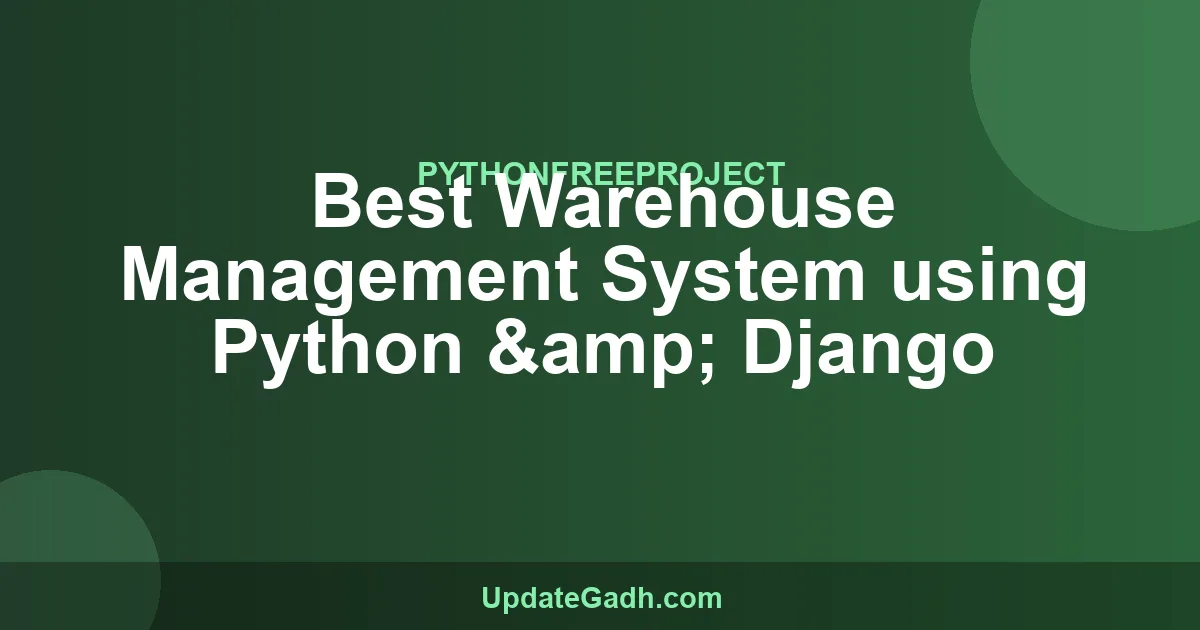 Warehouse Management System Python Django - Free Project