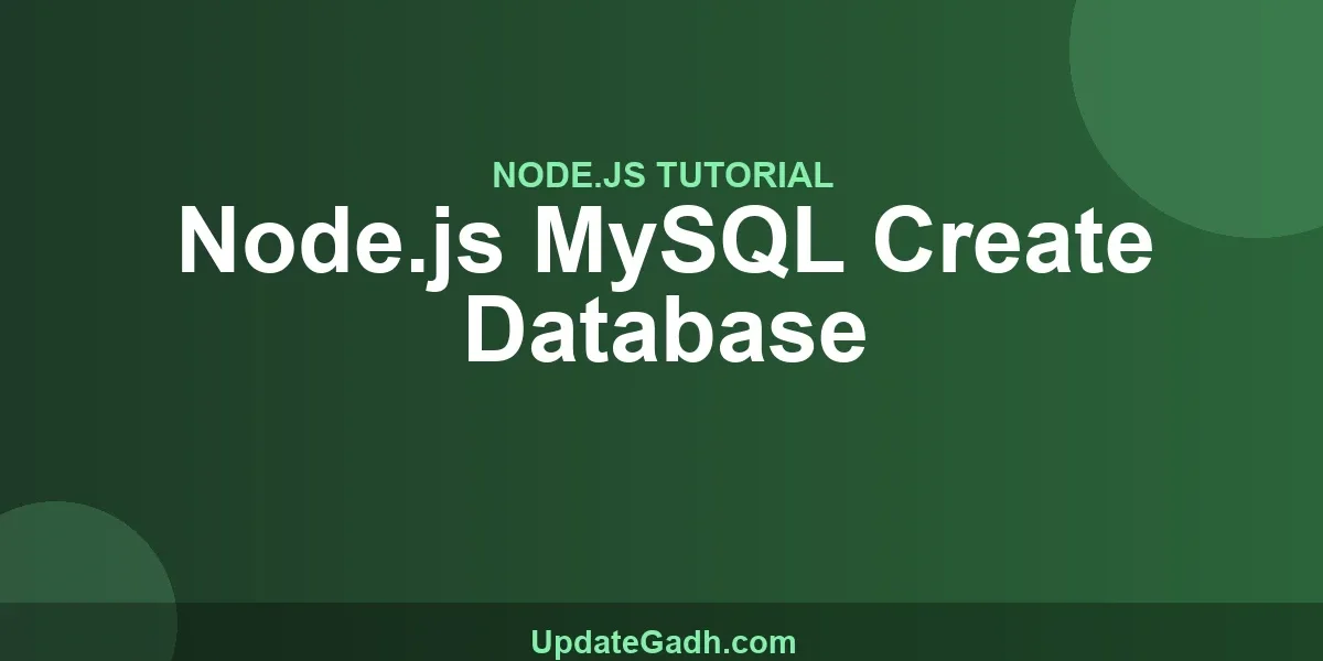 Node.js MySQL Create Database