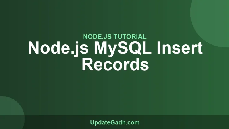 Node.js MySQL Insert Records