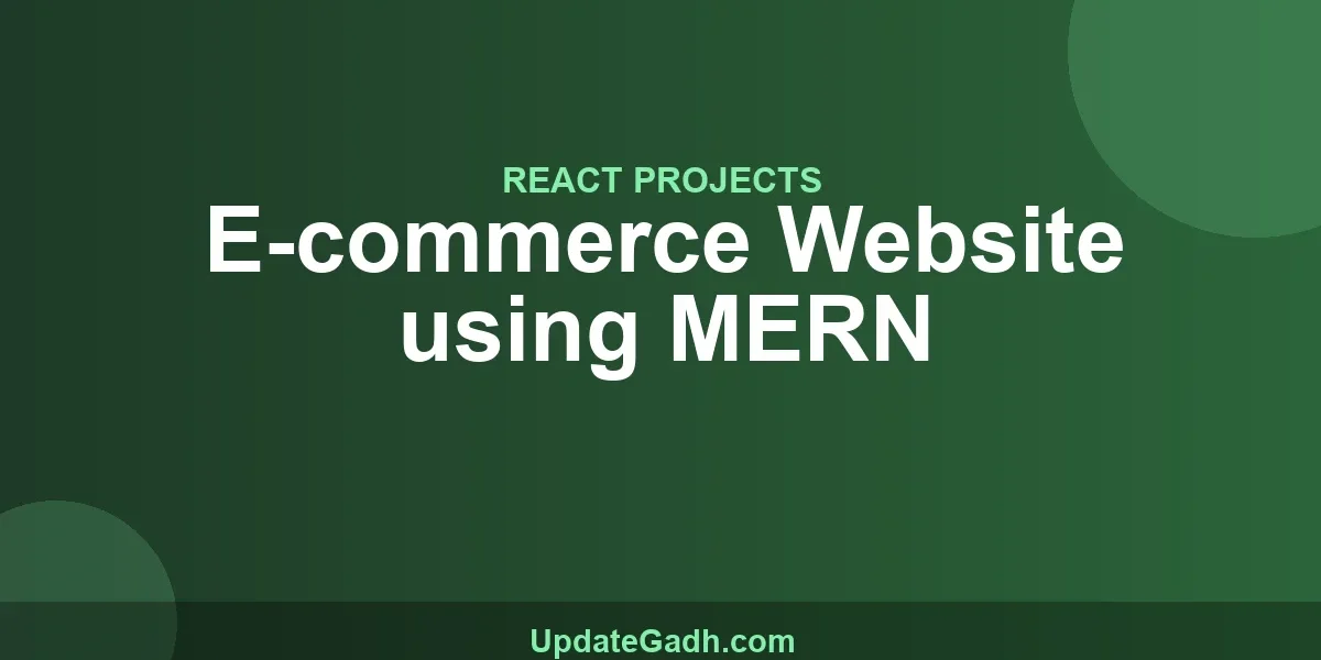 E-commerce Website using MERN