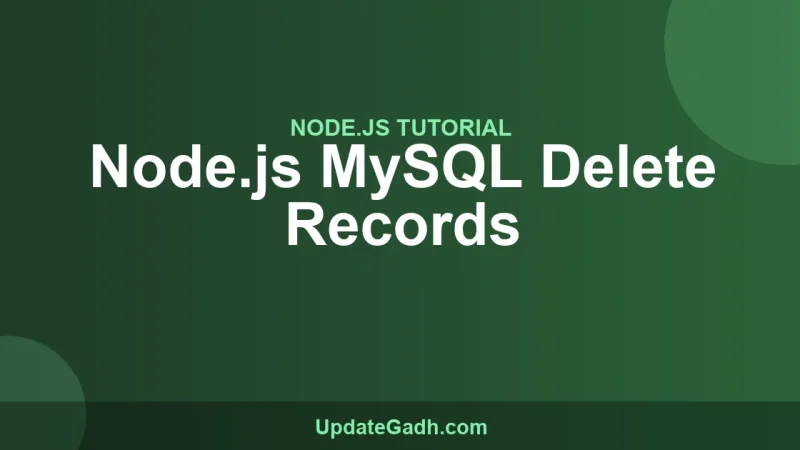 Node.js MySQL Delete Records