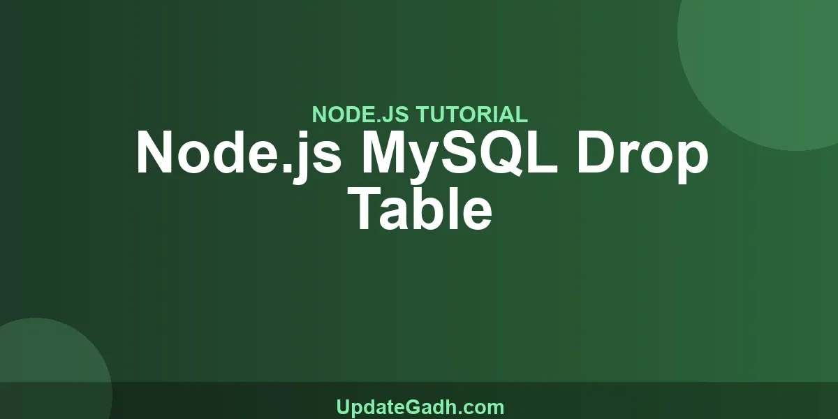 Node.js MySQL Drop Table