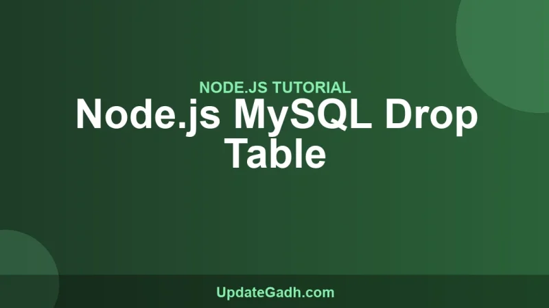 Node.js MySQL Drop Table