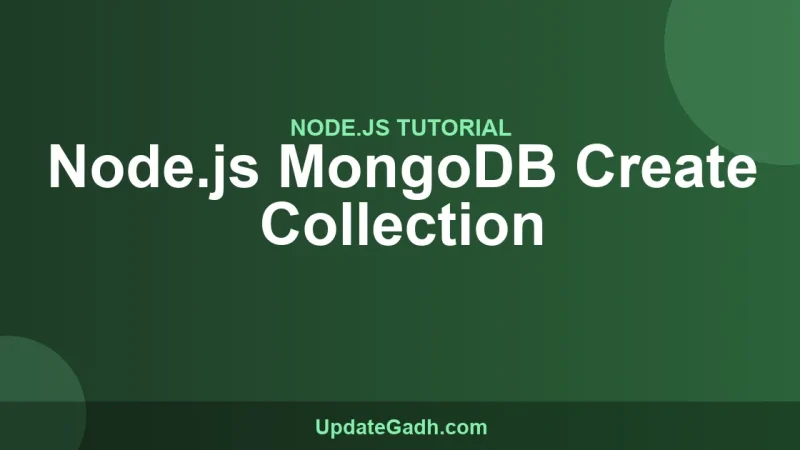 Node.js MongoDB Create Collection