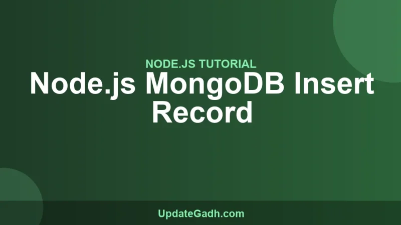 Node.js MongoDB Insert Record