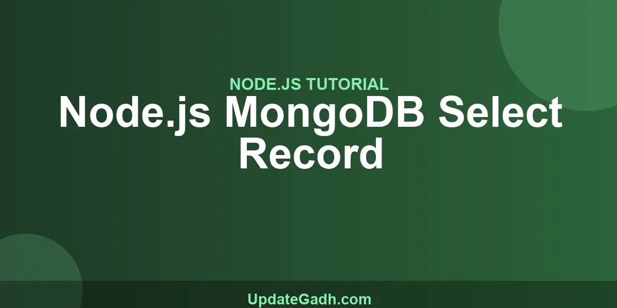 Node.js MongoDB Select Record