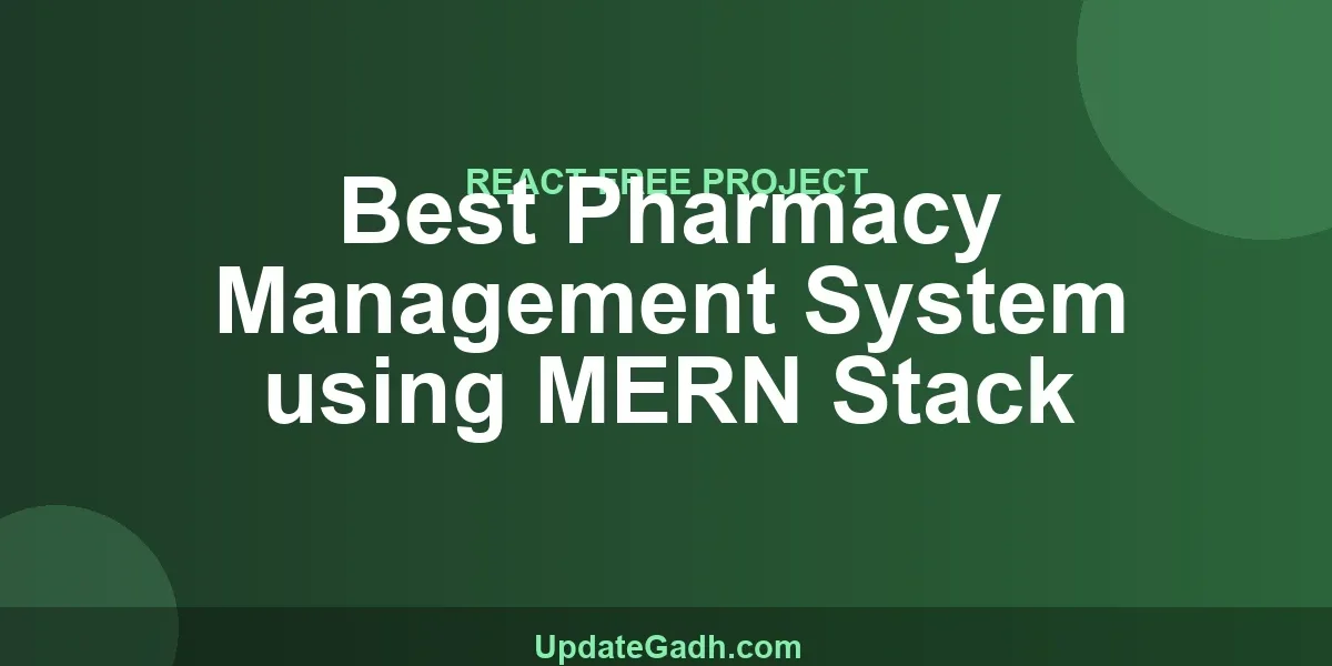 Best Pharmacy Management System using MERN Stack