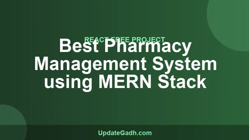 Best Pharmacy Management System using MERN Stack