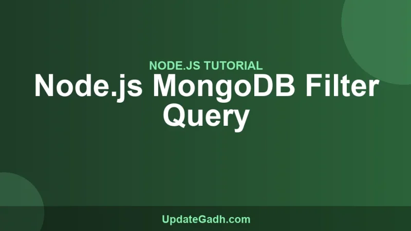 Node.js MongoDB Filter Query