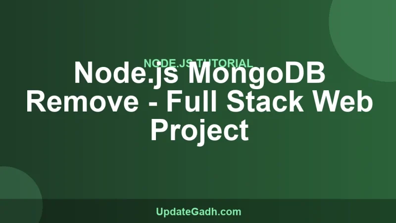 Node.js MongoDB Remove - Full Stack Web Project