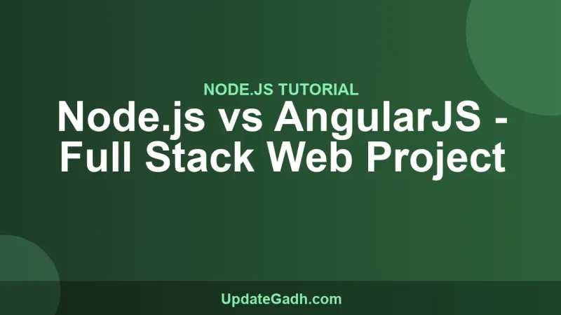 Node.js vs AngularJS - Full Stack Web Project
