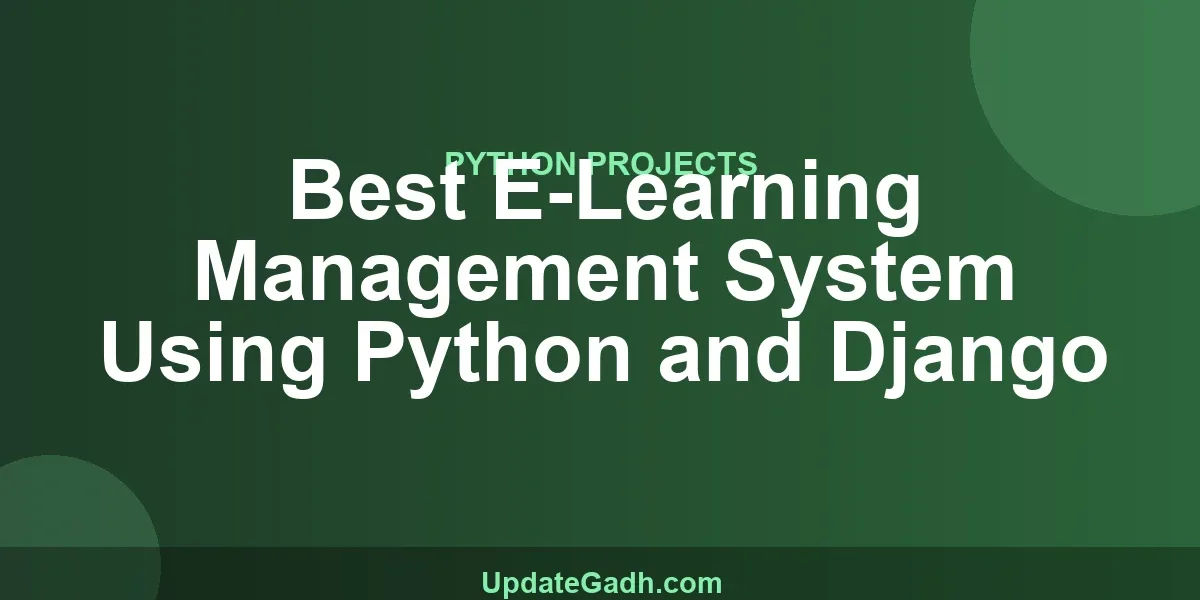 Best E-Learning Management System Using Python and Django