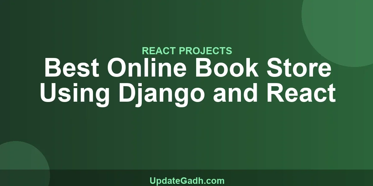 Best Online Book Store Using Django and React