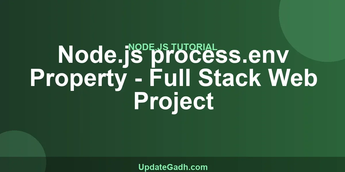 Node.js process.env Property - Full Stack Web Project