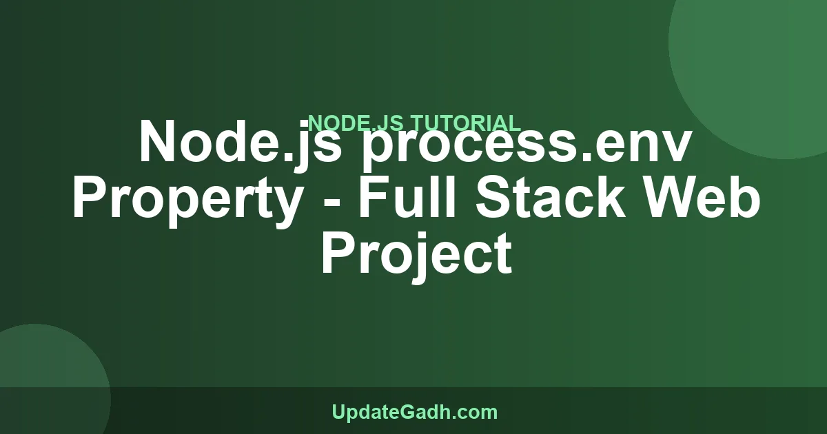 Node.js process.env Property Complete Guide 2024