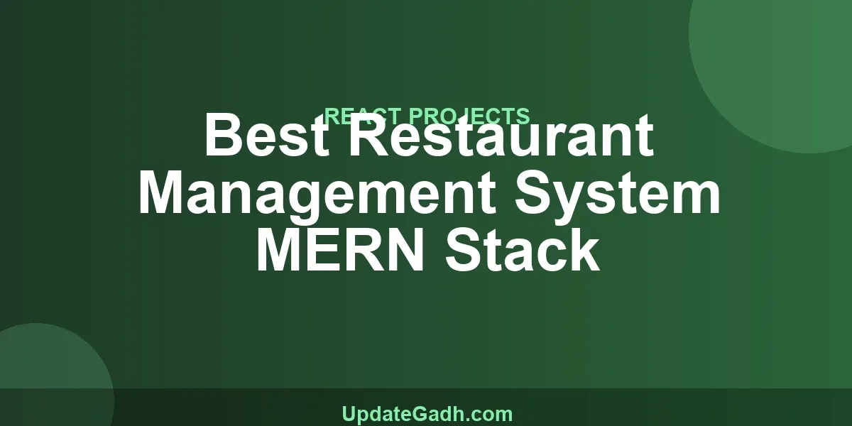 Best Restaurant Management System MERN Stack