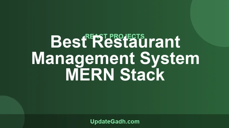 Best Restaurant Management System MERN Stack