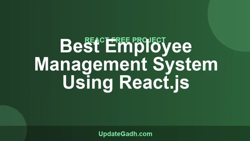Best Employee Management System Using React.js