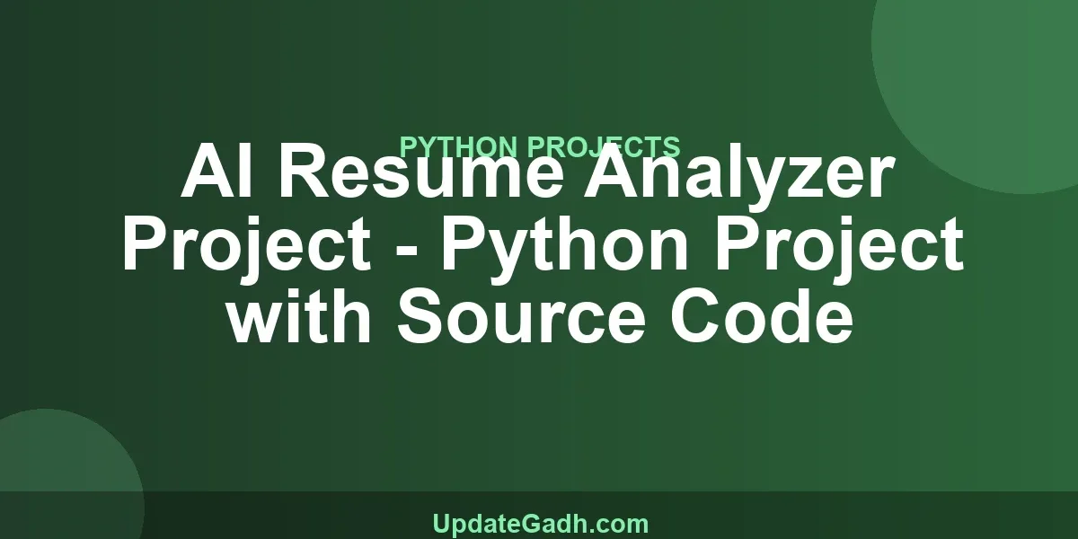 AI Resume Analyzer Project - Python Project with Source Code