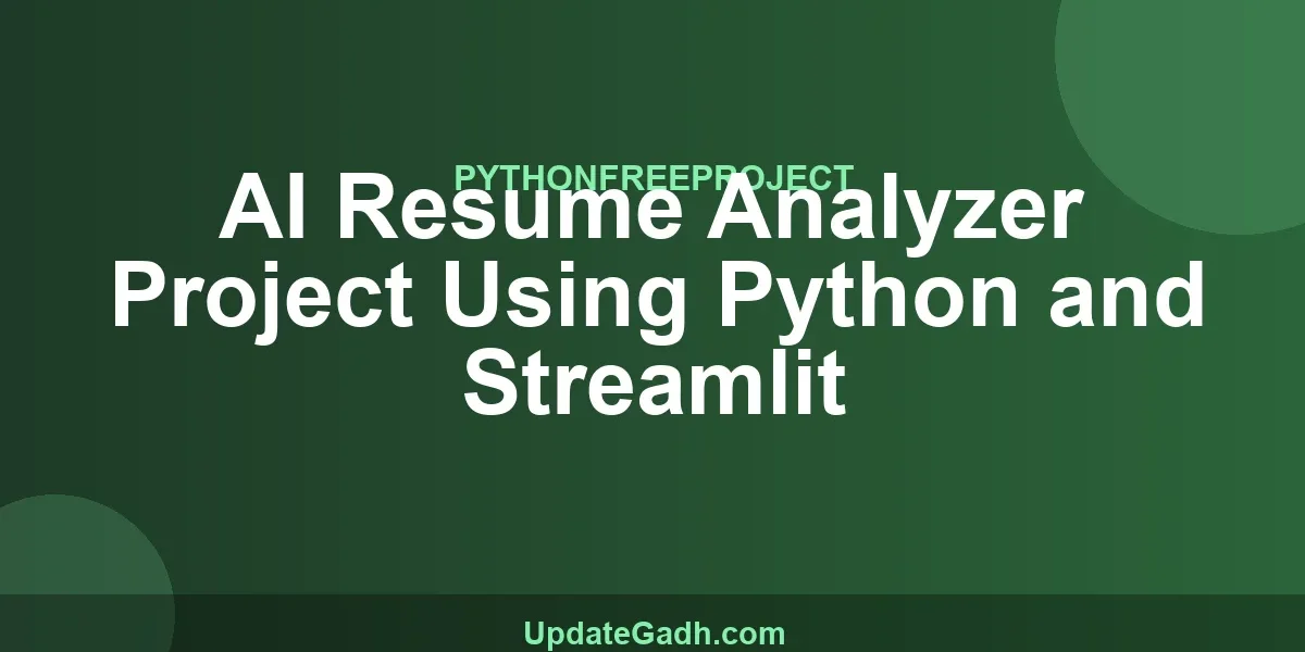 AI Resume Analyzer Project Using Python and Streamlit