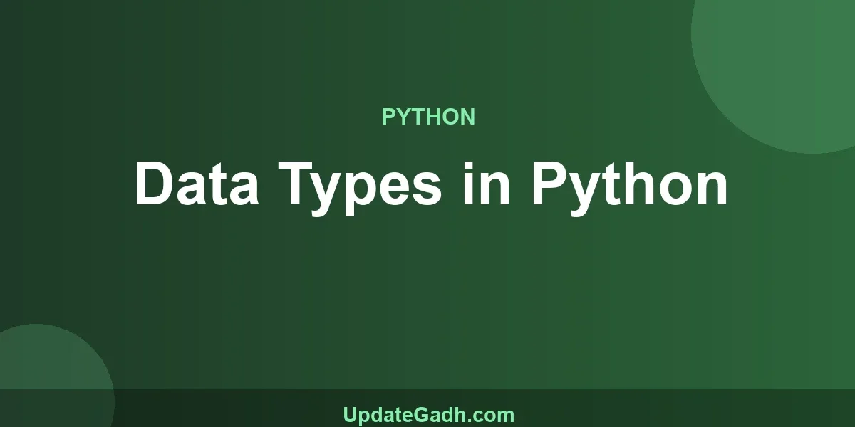 Data Types in Python