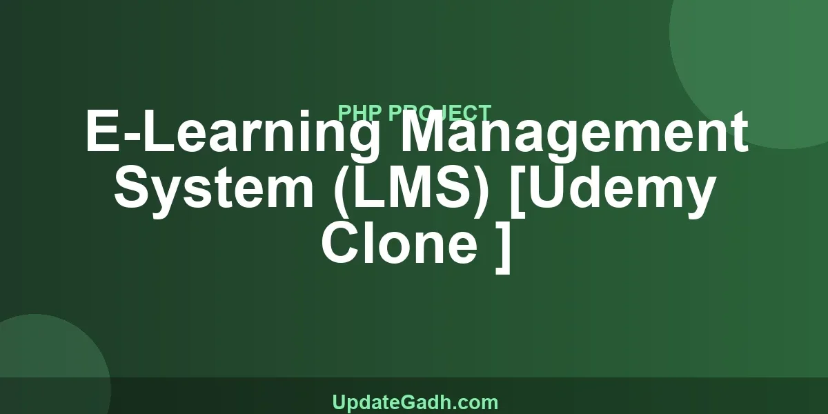 E-Learning Management System (LMS) [Udemy Clone ]