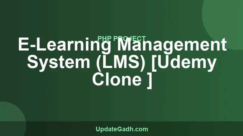 E-Learning Management System (LMS) [Udemy Clone ]