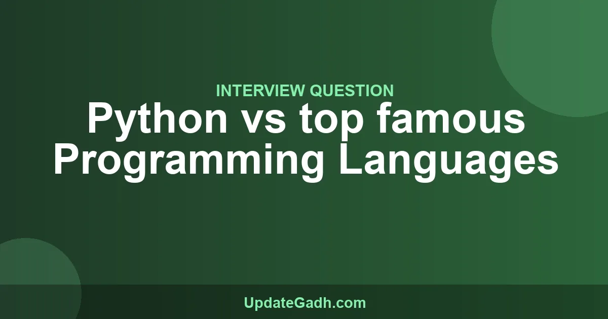 Python vs top famous Programming Languages