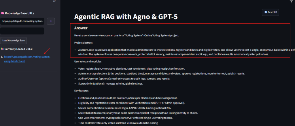 Agentic RAG AI System Using Python – Complete Final Year Project Guide