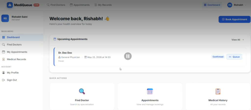 Real-Time Medical Queue - Appointment System with Django