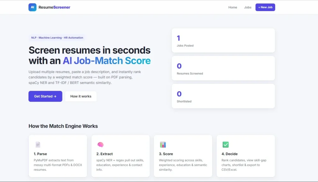  AI Powered Resume Screening System in Python