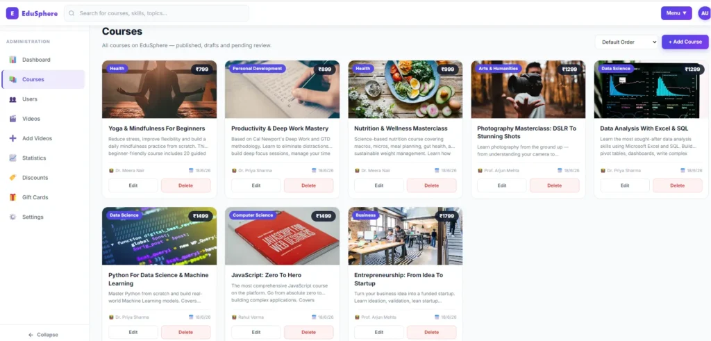 E-Learning Platform using MERN Stack