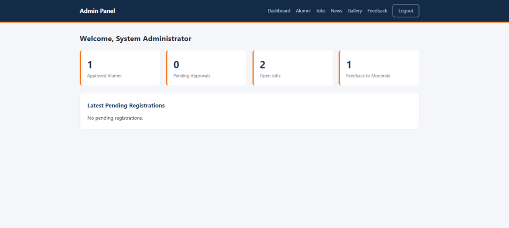 College Alumni System Project PHP MySQL