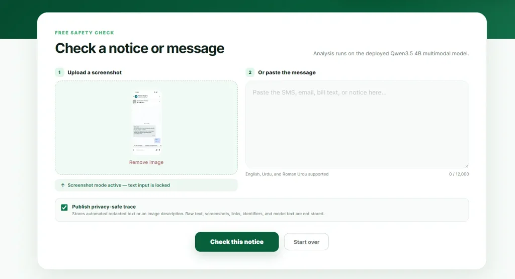AI Scam Message and Fake Notice Detector