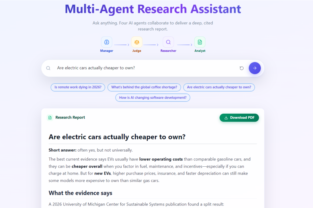 Multi-Agent Research Assistant in Python