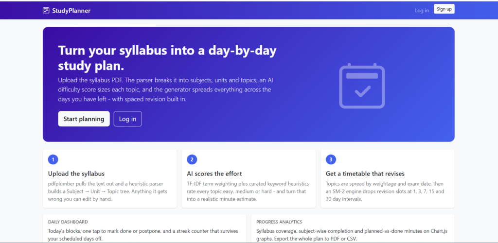 AI Study Timetable Generator