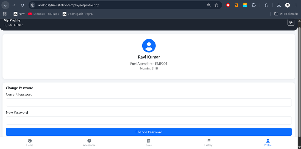Smart Fuel Station Management System in PHP and MySQL