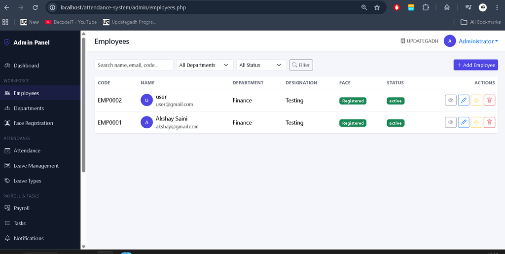 Advance Employee Management System Using PHP and MySQL