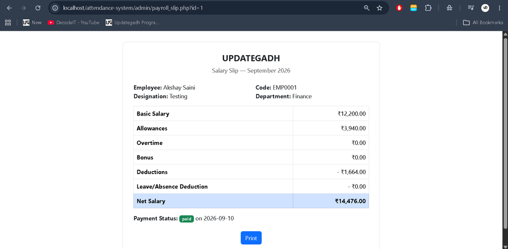 Advance Employee Management System Using PHP and MySQL