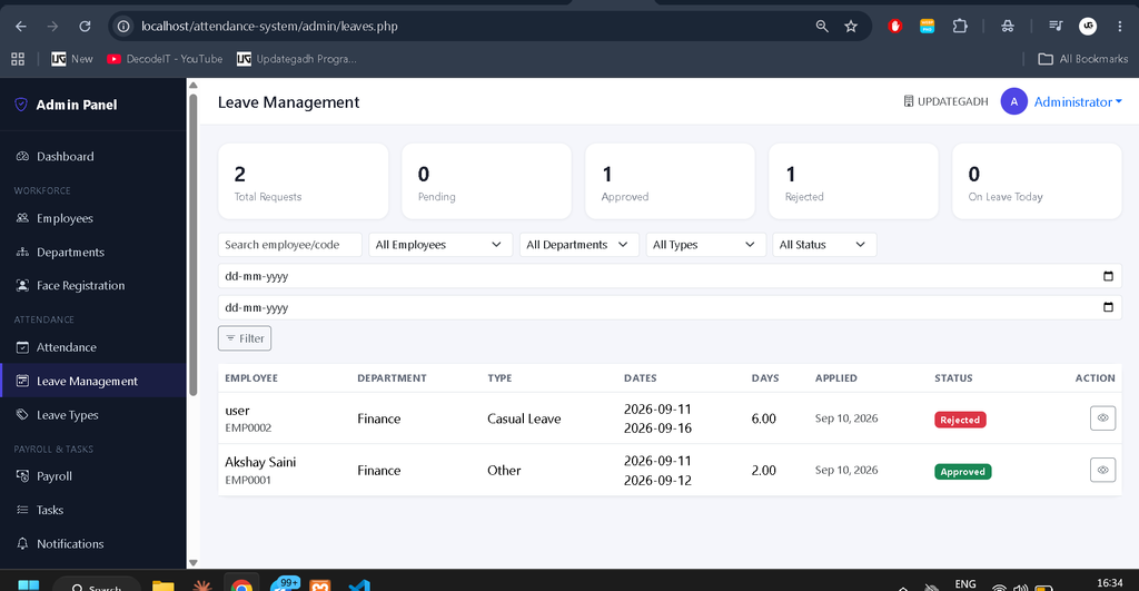 Advance Employee Management System Using PHP and MySQL