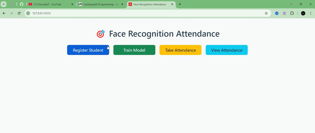 Face Recognition Attendance System in Django