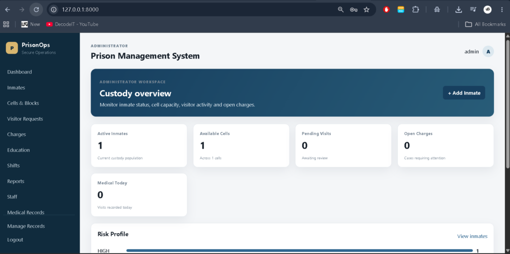 Prison Management System Using Python Django