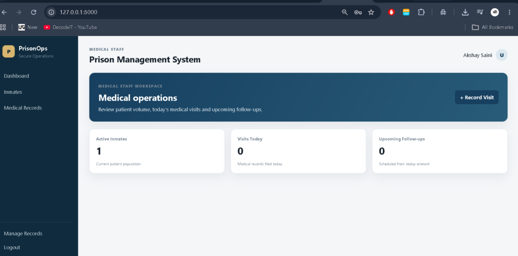 Prison Management System Using Python Django