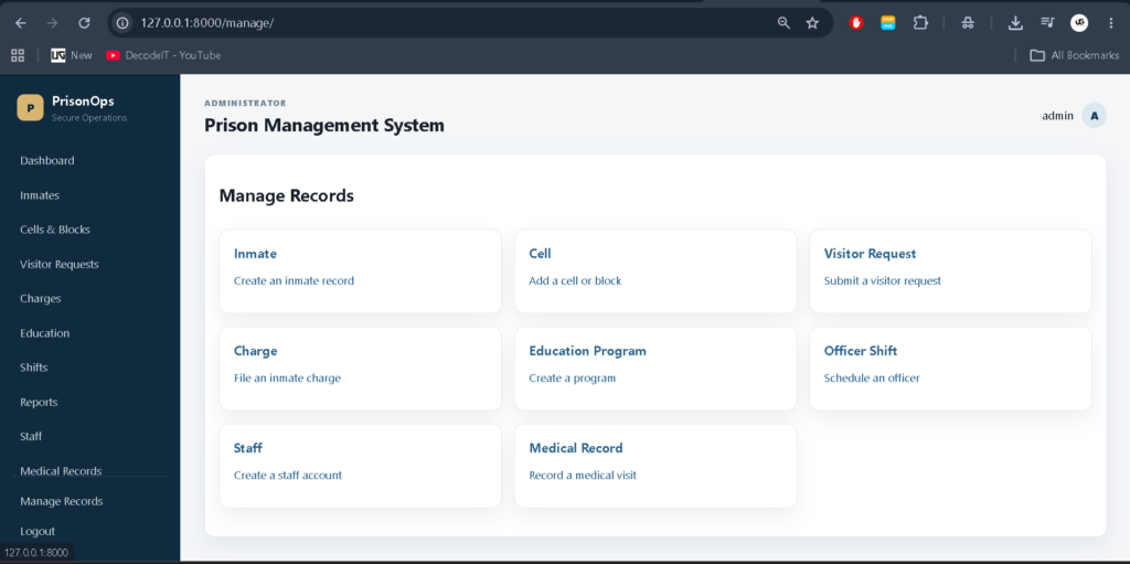 Prison Management System Using Python Django