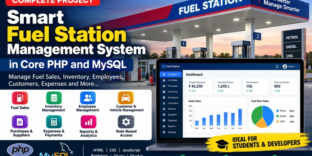 Smart Fuel Station Management System in PHP and MySQL
